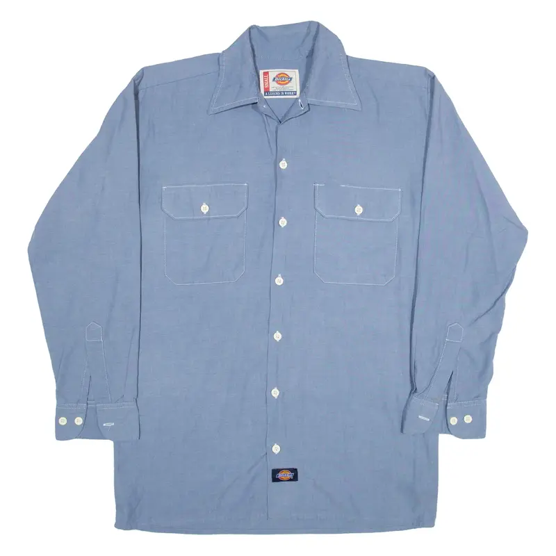 DICKIES Worker Shirt Black Long Sleeve Mens S