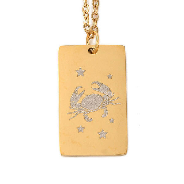 Golden 202 Stainless Steel Constellation Pendants Necklaces