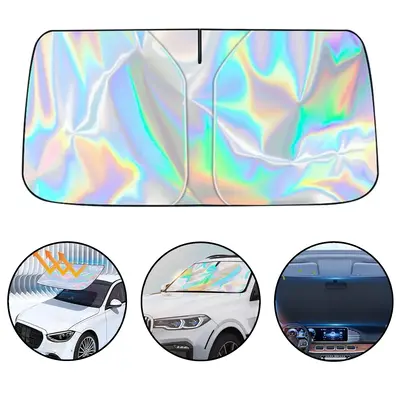 Laser Car Windshield Sun Shade,57x29.5 in Foldable Front Window Sunshade,Offers Ultimate Protection for Car Interior,Reflecti...