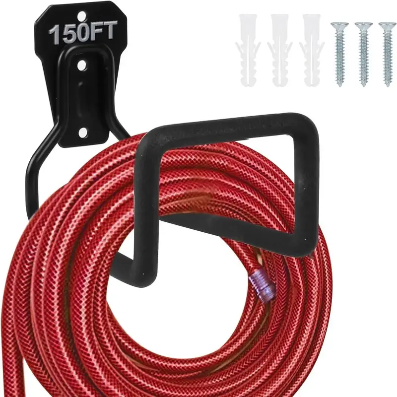 Cast Iron Garden Hose Holder for Summer, 1 Count Wall Mounted Water Hose Holder for Outside Yard, Sturdy Hose Reel Hose Hooks...