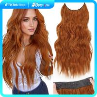 AISI HAIR Summervibes Hair Extensions Invisible Wire Wavy Hair Adjustable Size 4 Secure Clips Long Synthetic Hairpieces with ...
