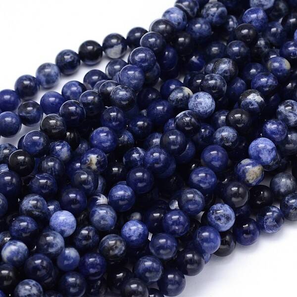 Round Natural Sodalite Beads Strands