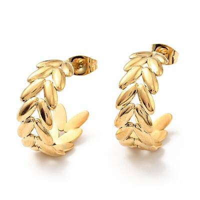 Leaf Wrap Stud Earrings