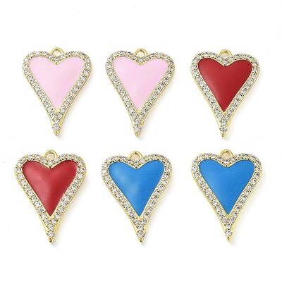 Brass Micro Pave Clear Cubic Zirconia Pendants