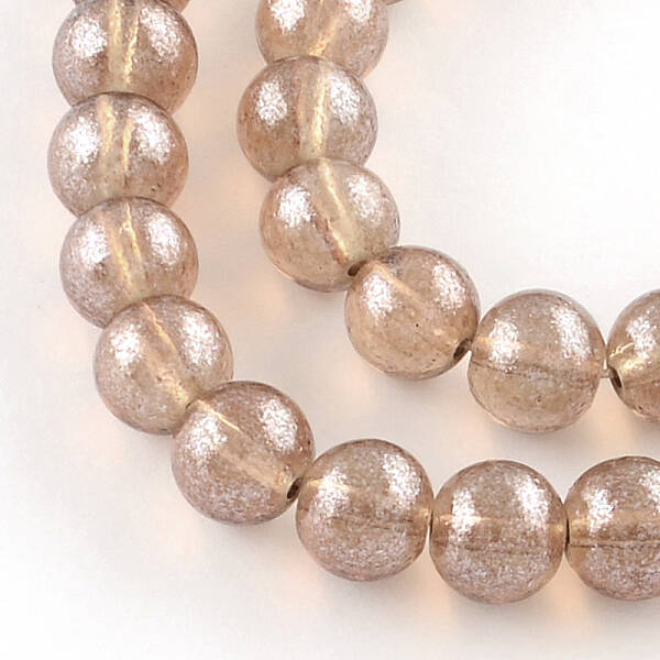 Transparent Spray Painted Glass Bead Strands