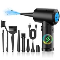 Portable Compressed Air Duster, Rechargeable Cordless Air Blower, Multifunctional Jet Blower with Brush for Computer Keyboa...