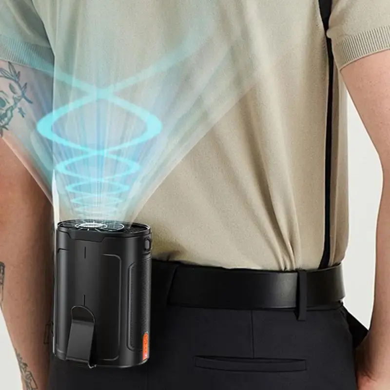 SUMUCAEN Portable Rechargeable Fan, 4-Speeds 6600RPM Strong Airflow Neck Fan, Wearable Belt Fan for Camping, Outdoor, Jobsit...