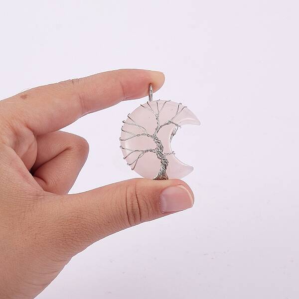 3Pcs 3 Style Natural Gemstone Wire Wrapped Pendants