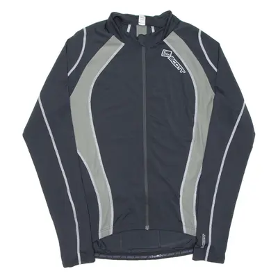 SCOTT Cycling Mens Jersey Black Long Sleeve Full Zip L