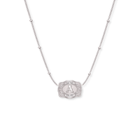 Ultra Mini Belt Buckle Necklace (Initial) - Silver