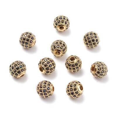 Brass Cubic Zirconia Beads