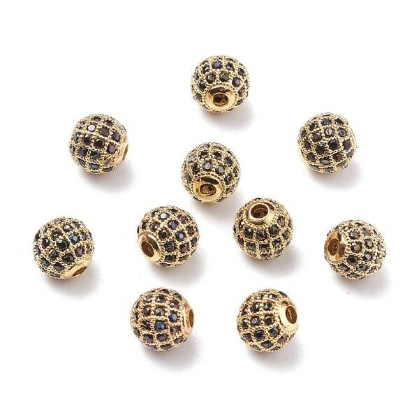 Brass Cubic Zirconia Beads