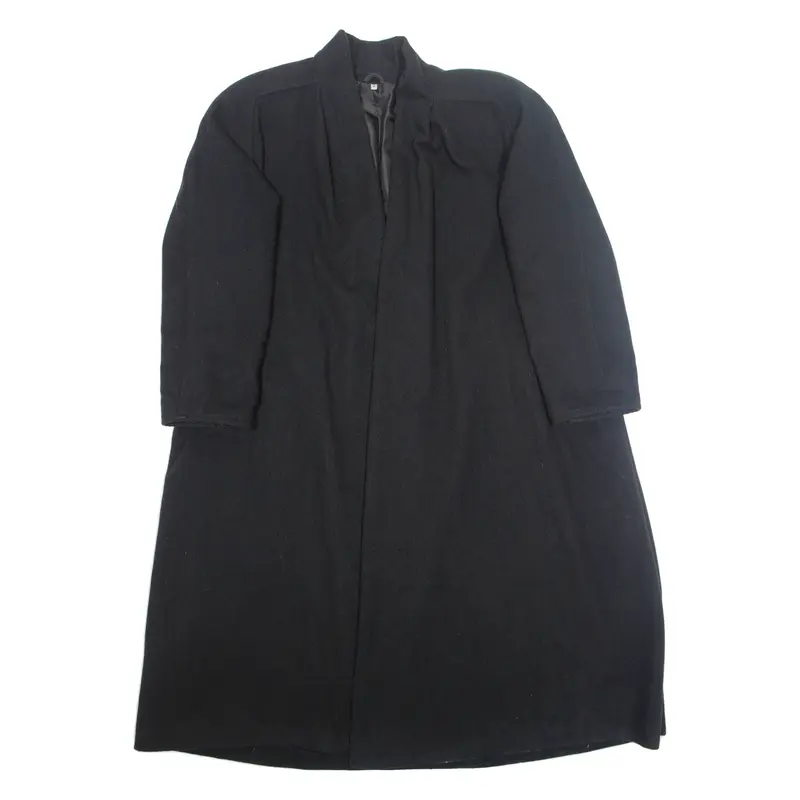 Mens Overcoat Jacket Black Wool M