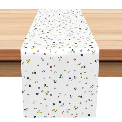 Yellow Red Blue Dots Simple Morden Table Runner - Aperturee