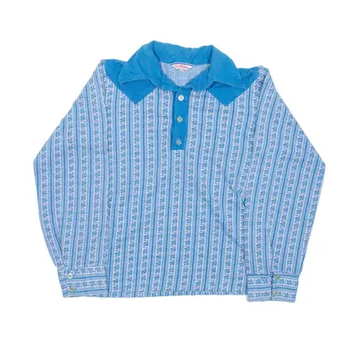 TAM O'SHANTER Polo Shirt Blue Floral Long Sleeve Boys 16Y