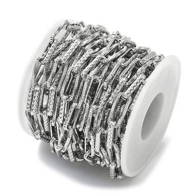 304 Stainless Steel Textured Oval Link Chains