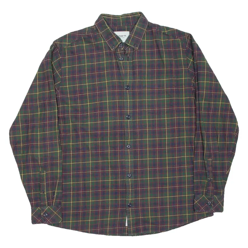 CARHARTT Mens Shirt Green Check Long Sleeve L