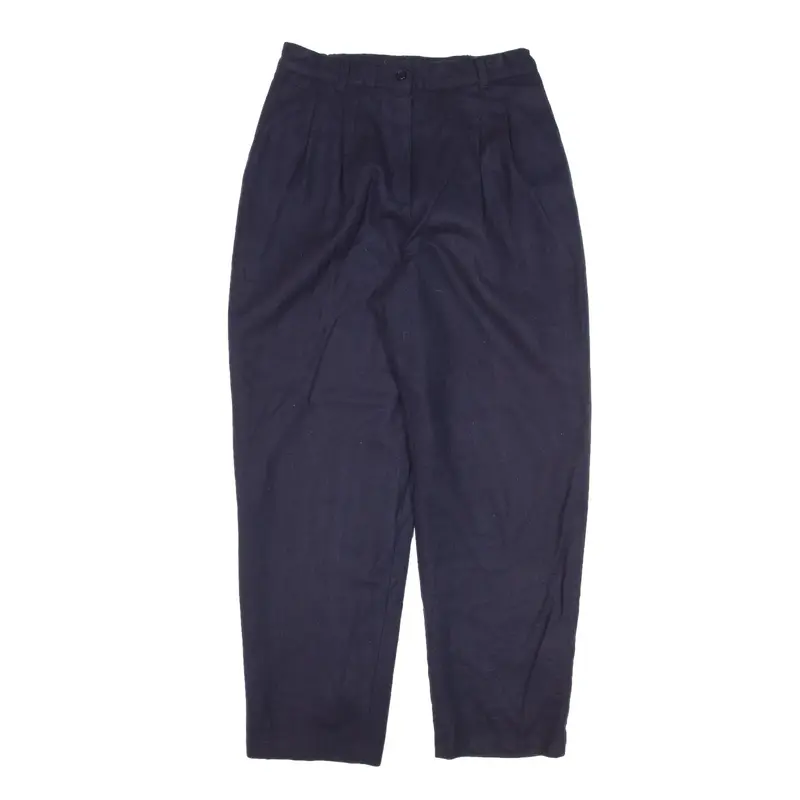 SAG HARBOUR Pleated Trousers Blue Regular Mom Womens W27 L27