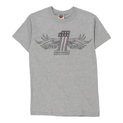 Virginia Beach, Virginia Harley Davidson Graphic T-Shirt - Small Grey Cotton