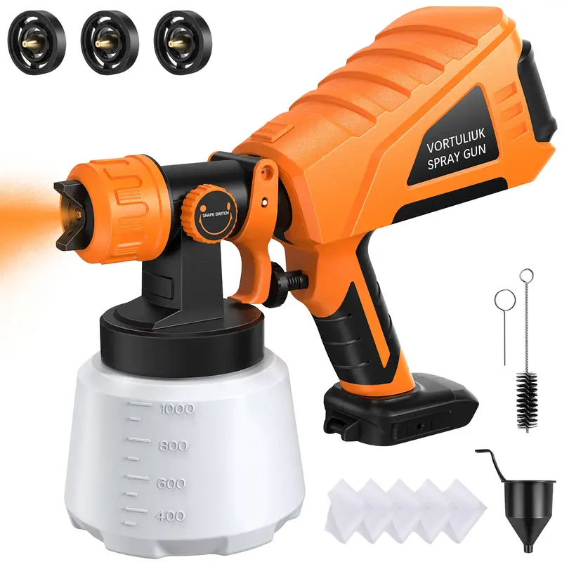 Portable Electric Cordless Paint Sprayer Gun-Compatible with Dewalt 20V Max Batteries, Adjustable Latex Paint Spray Tool for ...