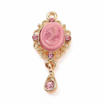 Alloy Cameo Oval Resin Pendants