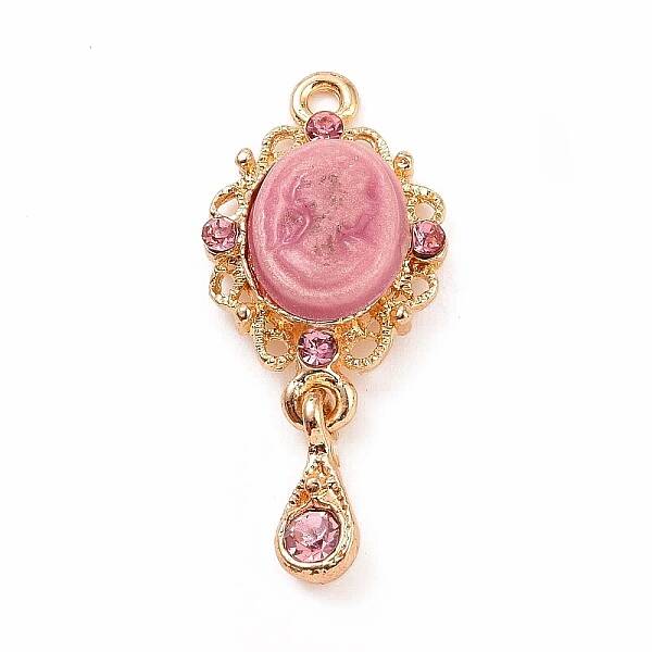 Alloy Cameo Oval Resin Pendants