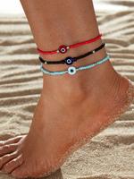 Devil's Eye Design Anklets, Cute Cartoon Devil's Decorative Beaded Anklets, Boho Style Fashion Accessories for Beach Party Va...