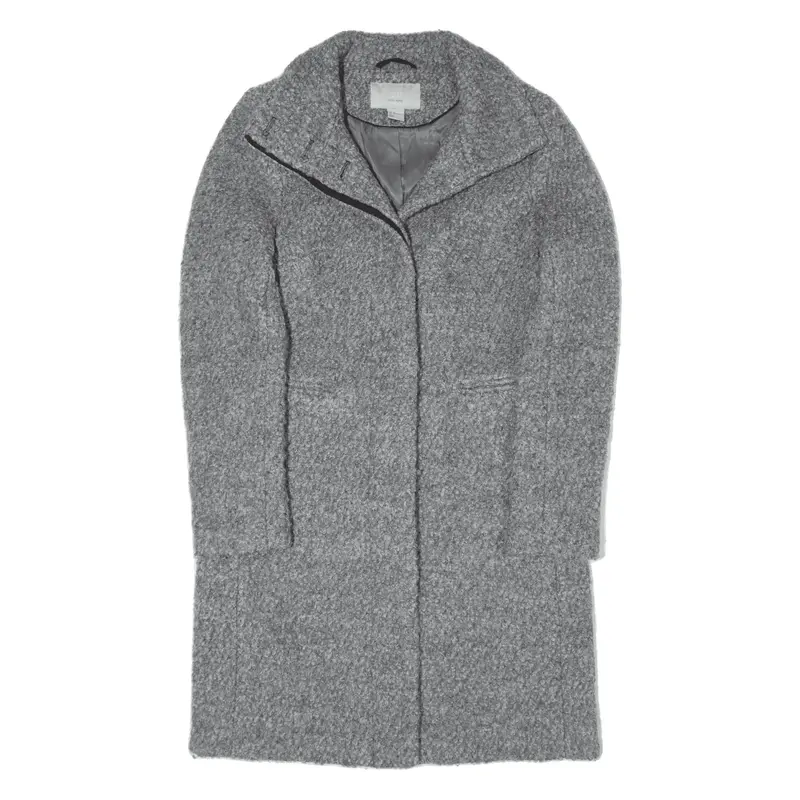 H&M Overcoat Jacket Grey Wool Womens S