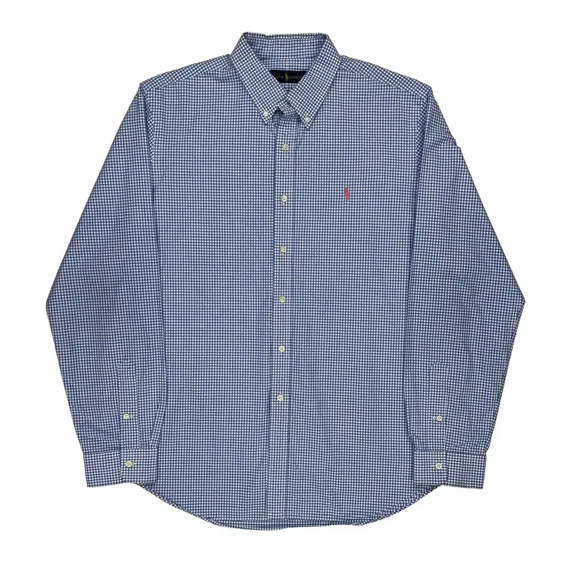 Ralph Lauren Checked Shirt - XL Blue Cotton