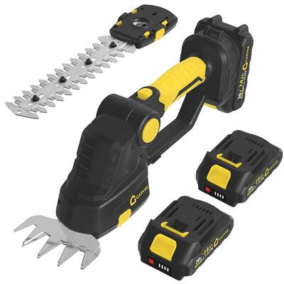 Garvee 20V 2-in-1 Cordless Hedge Trimmer & Grass Shear – Handheld Electric Garden Clippers, Up to 120 Min Runtime, 2 Batter...