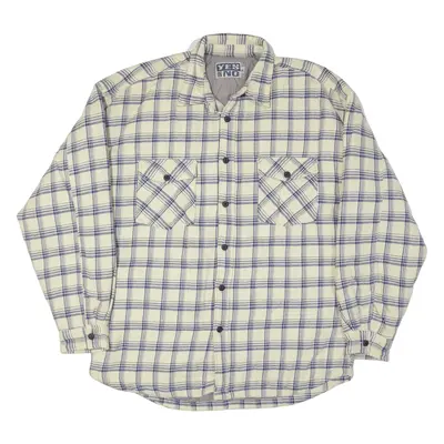 YES OR NO Lumberjack Jacket Cream 90s Plaid Mens XL