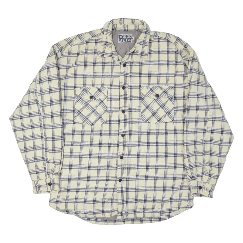 YES OR NO Lumberjack Jacket Cream 90s Plaid Mens XL