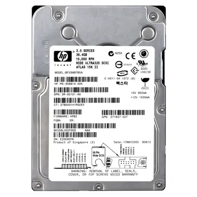 356914-004 HP 36.4GB Ultra-320 SCSI 15000 3.5-inch Hard Drive