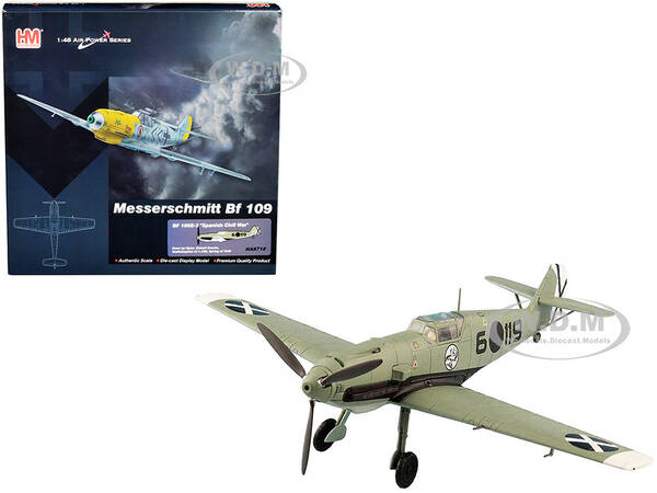 Messerschmitt BF 109E-3 Fighter Aircraft Hauptmann Siebelt Reents, Spanish Civil War (1939) Air Power Series 1/48 Diecast...
