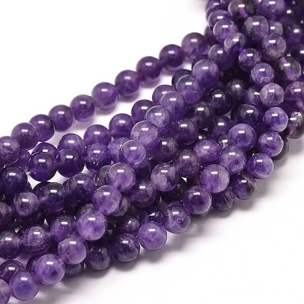 Natural Amethyst Round Bead Strands