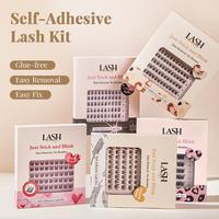【Lashterally】Makeup # 10-14mm Self-adhesive Glue free Easy Removal DIY lash Extensions natural classic Upgrade D Curl Thi...