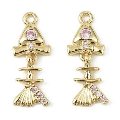 Brass Micro Pave Cubic Zirconia Pendants