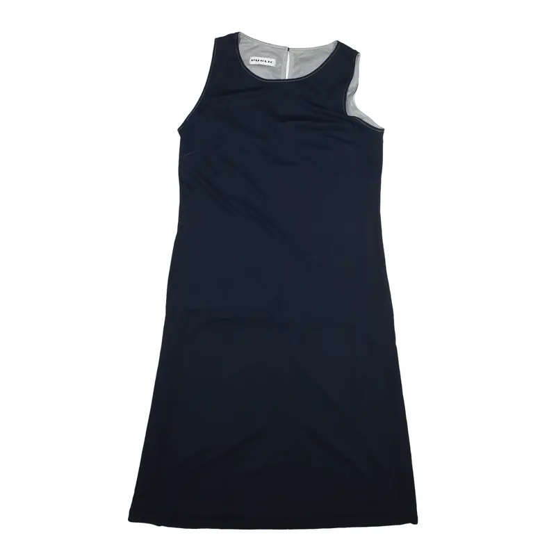 PUBLIC Shift Dress Blue Sleeveless Knee Length Womens UK 10