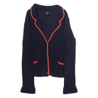 HOBBS LONDON Womens Patterned Cardigan Black V-Neck Chunky Knit UK 10