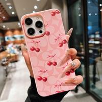Cherry & Bowknot Pattern Phone Case, Cute Anti-drop Cellphone Protective Case, Shockproof Mobile Phone Cover for iPhone 11 12...