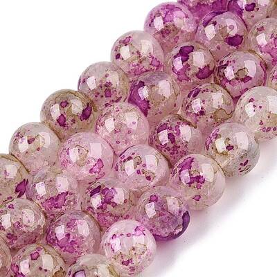 Baking Painted Crackle Glass Bead Strands