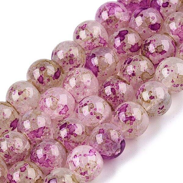 Baking Painted Crackle Glass Bead Strands