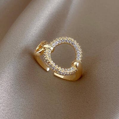 Alloy Pave Cubic Zirconia Cuff Rings for Womem