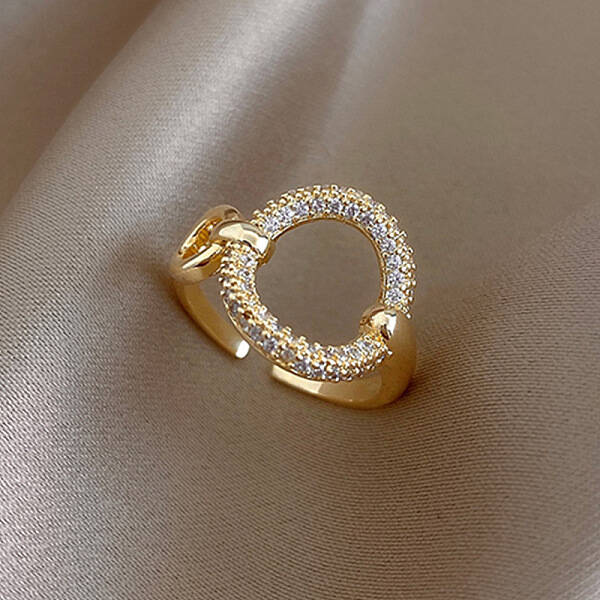 Alloy Pave Cubic Zirconia Cuff Rings for Womem