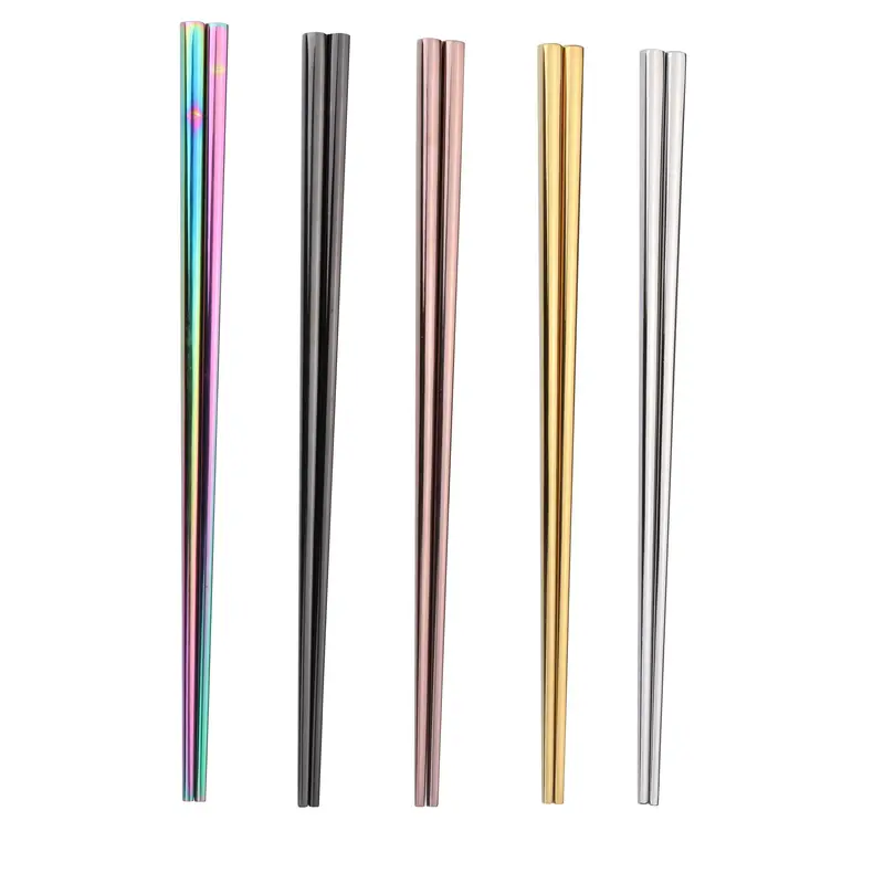 5 Pairs Metal Chopsticks Reusable Dishwasher Safe 304 Stainless Steel Chopsticks Set 8.8 Inch Lightweight Chopsticks Stainles...