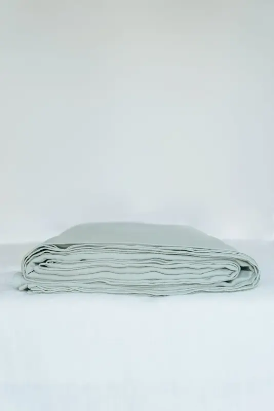 Linen flat sheet in Sage Green | Size: AU King Single