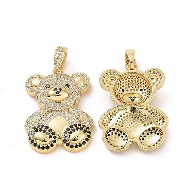 Brass Micro Pave Cubic Zirconia Pendants