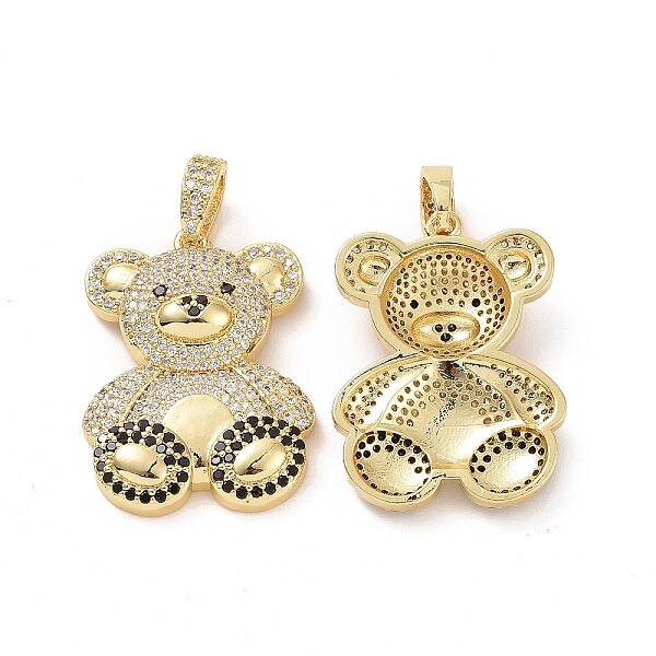 Brass Micro Pave Cubic Zirconia Pendants