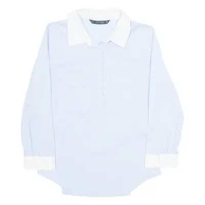 ZARA Womens Shirt Blue Collared Long Sleeve M
