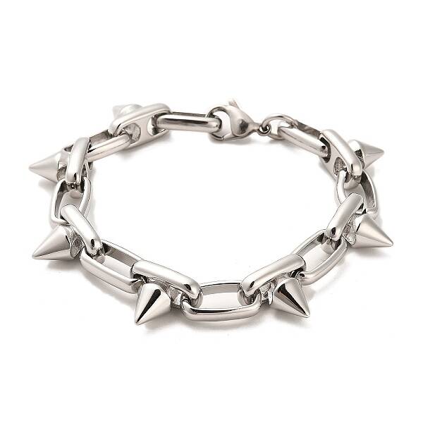 Non-Tarnish 304 Stainless Steel Spike Link Chain Bracelets